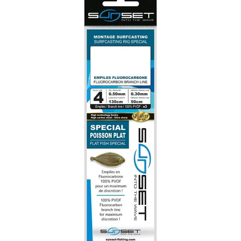 Sunset Bas De Ligne Surfcasting Rs Competition Special Poisson Plat - Fluoro