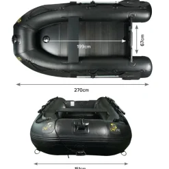 Carp Spirit Bateau Pneumatique Black Boat Alu 27