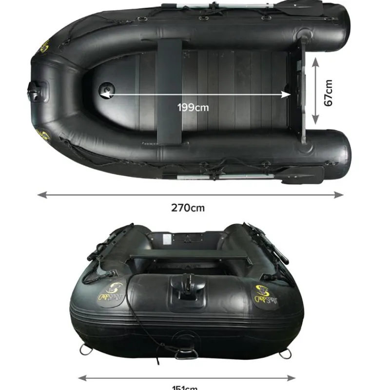 Carp Spirit Bateau Pneumatique Black Boat Alu 27