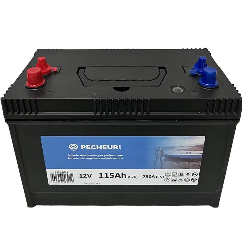 Pecheur.com Batterie Decharge Lente Marine 115Ah