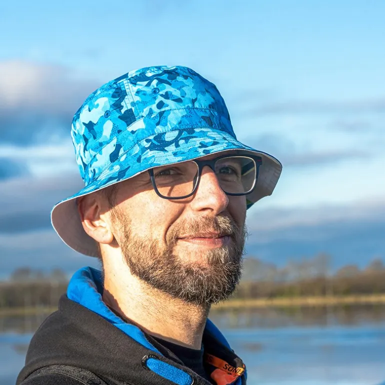 Bob Preston Innovations Bucket Hat Réversible - Bleu/Blanc