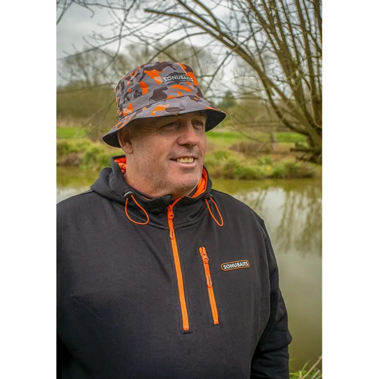 Bob Sonubaits Bucket Hat Réversible - Noir/Orange