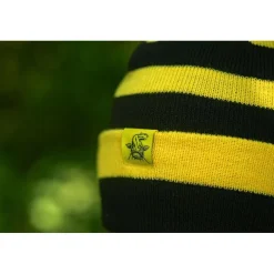 Black Cat Bonnet Bobble Hat - Noir/Jaune