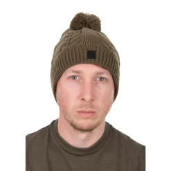 Bonnet Fox Knitted Bobble - Kaki