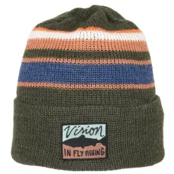Vision Bonnet Homme Merino Beanie Stripe - Kaki