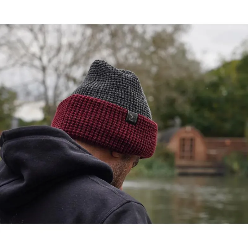One More Cast Bonnet Berry Toastie Beanie 100% Waterproof - Gris/Rouge