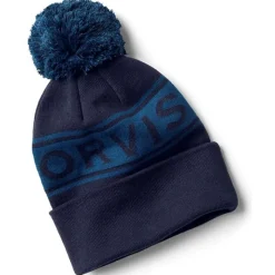 Orvis Bonnet Logo Pom Beanie - Navy Blue