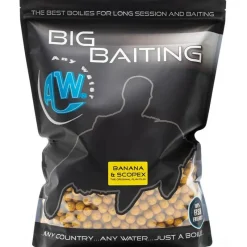 Any Water Bouillette Big Baiting Boilies Banana & Scopex - 5Kg