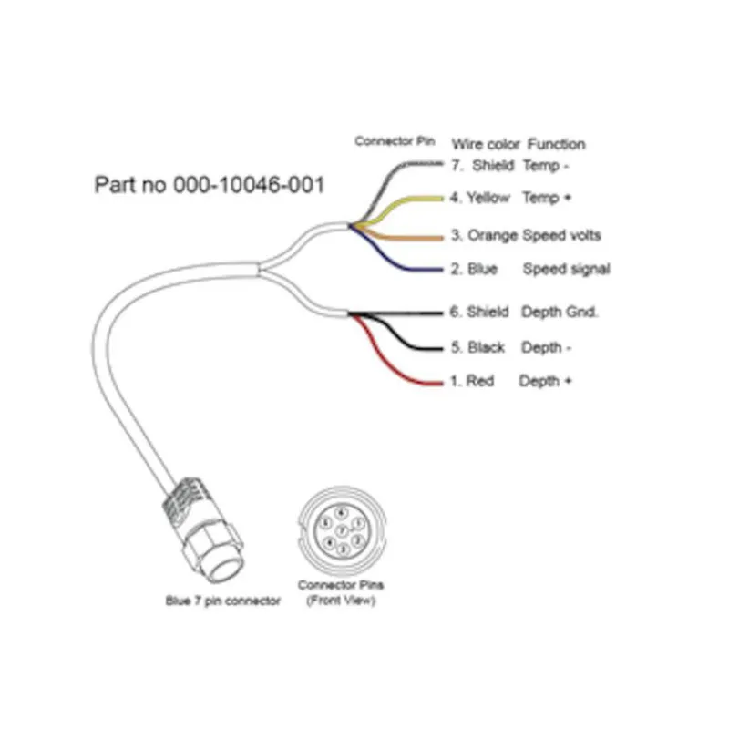 Lowrance Cable Adaptateur Sonde 7 Pin Bleu Vers Câbles Dénudés