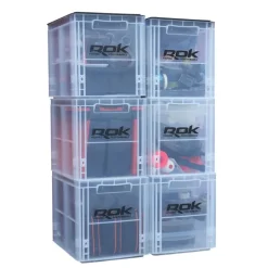 Caisse De Rangement Rok Fishing Crate 433 Transparente Avec Couvercle Noir