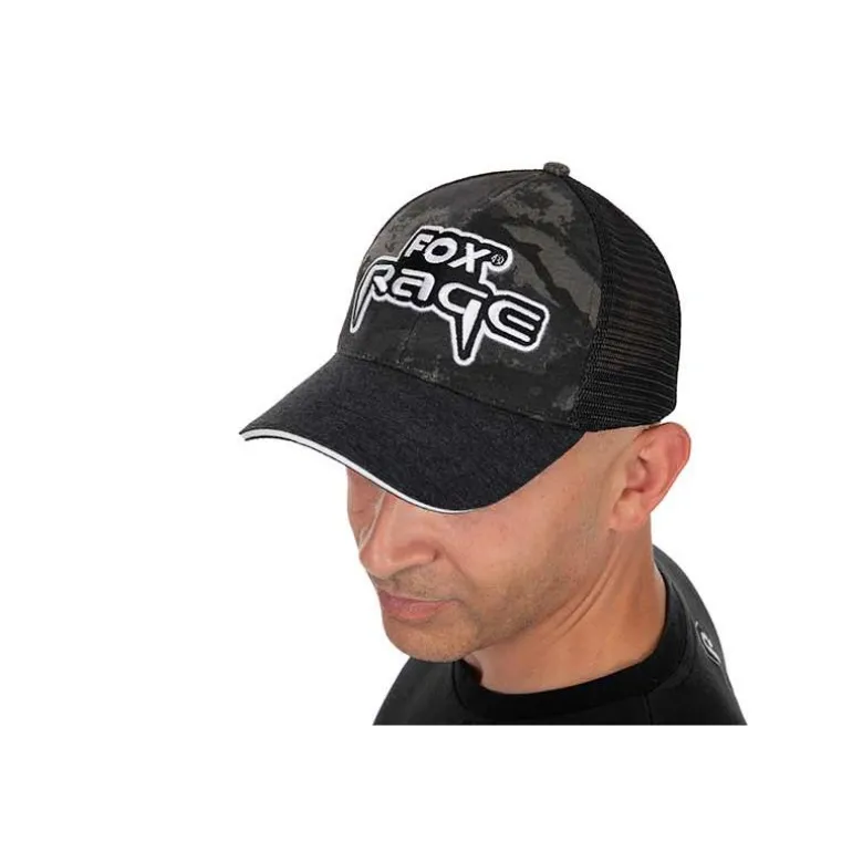 Casquette Homme Fox Rage Embroided Camo Trucker Cap - Noir