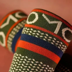 One More Cast Chaussettes Homme Spotted Eel Bamboo - Kaki