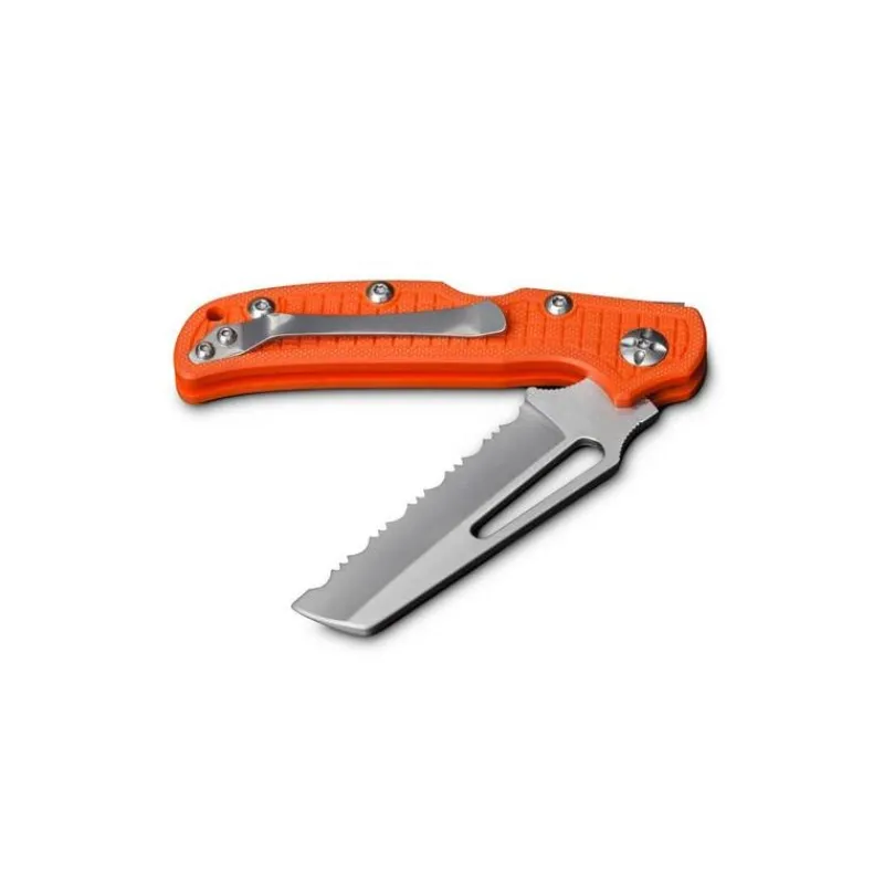 HPA Couteau Pliant De Sauvetage Et Secours Dents Crantés Orange