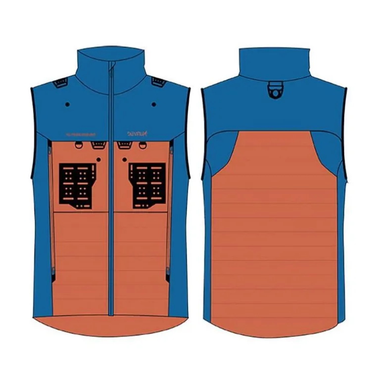 Doudoune Homme Devaux Trek'fly - Orange/Bleu