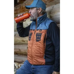 Doudoune Homme Devaux Trek'fly - Orange/Bleu