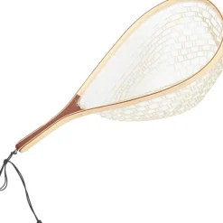 JMC Epuisette Raquette Bois Large Filet Rubber
