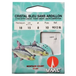 VMC Hamecon Monte Coup Cristal Bleu Sans Ardillon - 15Cm - Par 10