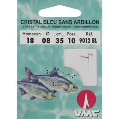 VMC Hamecon Monte Coup Cristal Bleu Sans Ardillon - 35Cm - Par 10
