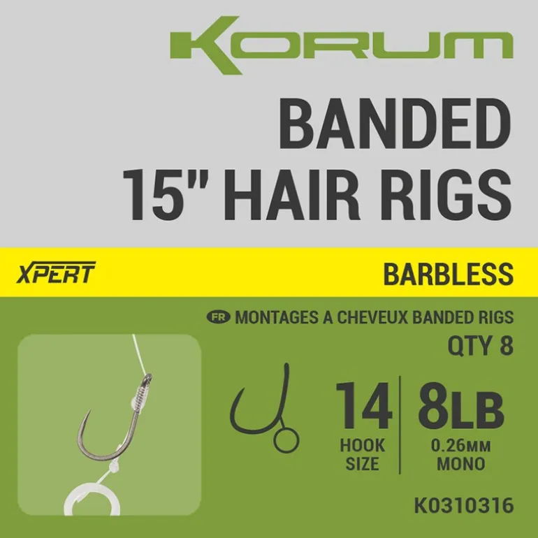Hameçon Monté Korum Barbless Hair Rigs