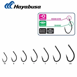 Hayabusa Hameçon Simple H.Bil 288 Black Nickel