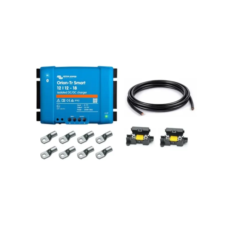 Victron Energy Kit Complet Chargeur Orion Smart 12V 18A Recharge Batterie Auxiliaire Depuis Alternateur