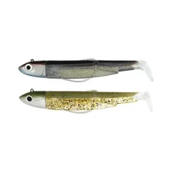Fiiish Kit Leurre Souple Arme Double Combo Black Minnow 90 + Tete Plombee Off Shore