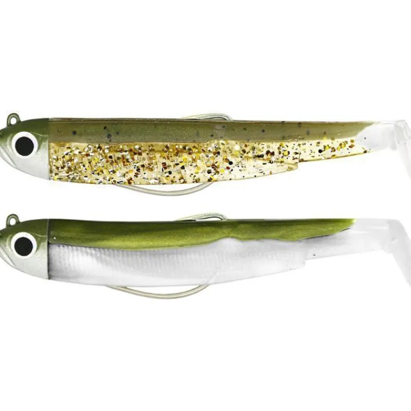 Fiiish Kit Leurre Souple Arme Double Combo Black Minnow 120 + Tete Plombee Shore
