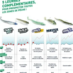 Kit Leurre Souple Arme Fiiish Combo Black Minnow 200 + Tete Plombee Off Shore