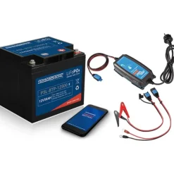 Power Sonic Pack Batterie Lithium Lifepo4 12V 5Ah Avec Bluetooth Intégré + Chargeur Victron Bluesmart Ip65 7A