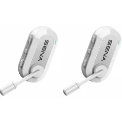 Pack De 2 Casques Bikom 20 Sena Duo Blanc : Intercom Avec Microphone Mesh Full Duplex Bluetooth