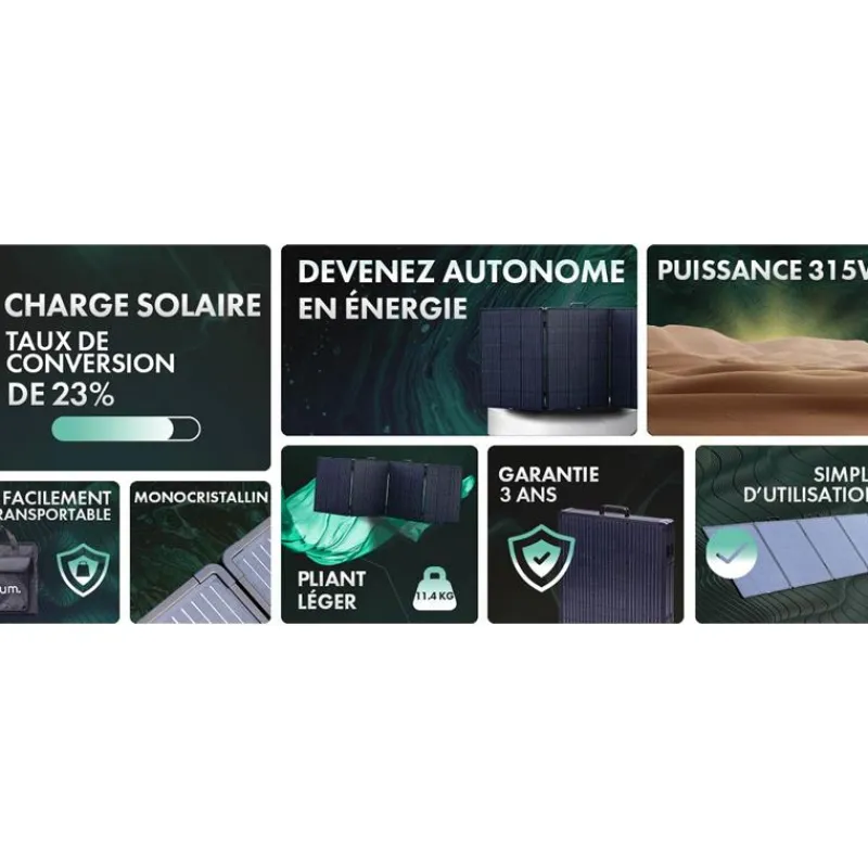 Orium Panneau Solaire Pliant Cadré 315W