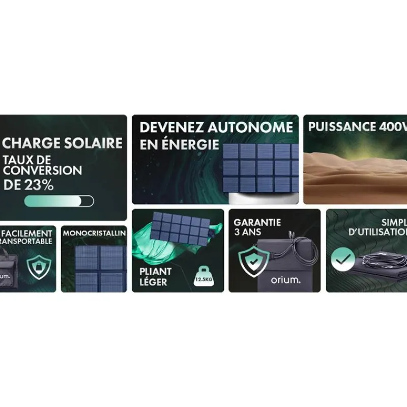 Orium Panneau Solaire Pliant 400W