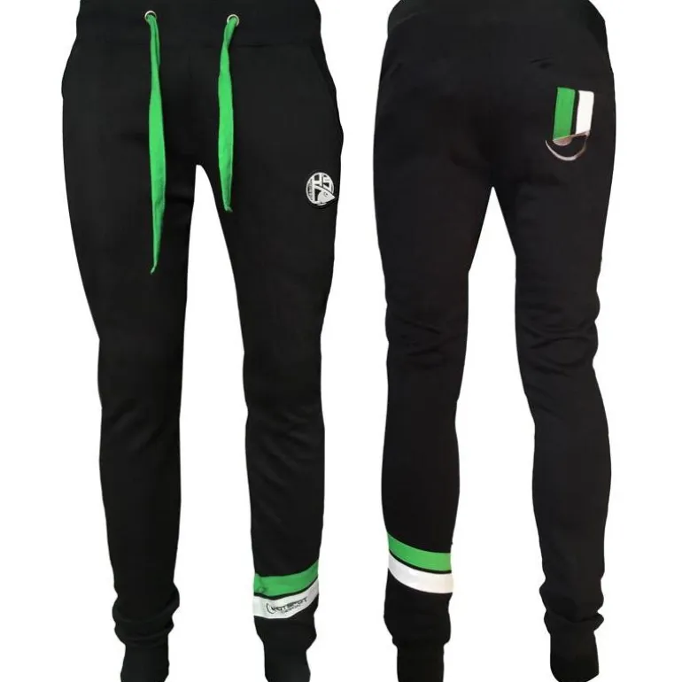Pantalon Homme Hot Spot Design Hs With Piquet Stripes Green - Noir