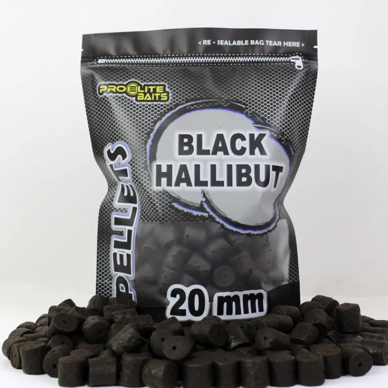 Pro Elite Baits Pellet Percé Drilled Black Hallibut Pellets
