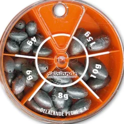 Delalande Plomb Carnassier Boite 5 Cases Olive Bombee