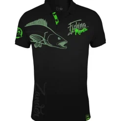 Polo Homme Hot Spot Design Fishing Mania Zander - Noir