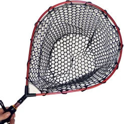 Pafex Épuisette Raquette Flynet Carbone Rouge Mousse Filet Caoutchouc