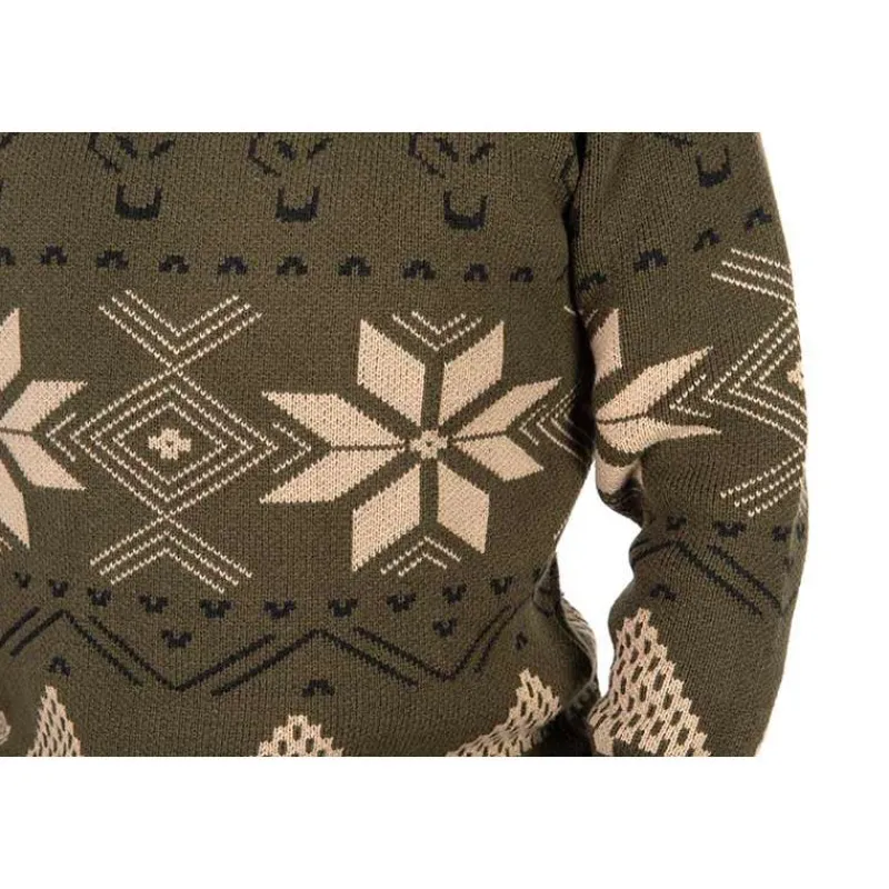 Fox Pull Homme Festive Jumper - Kaki