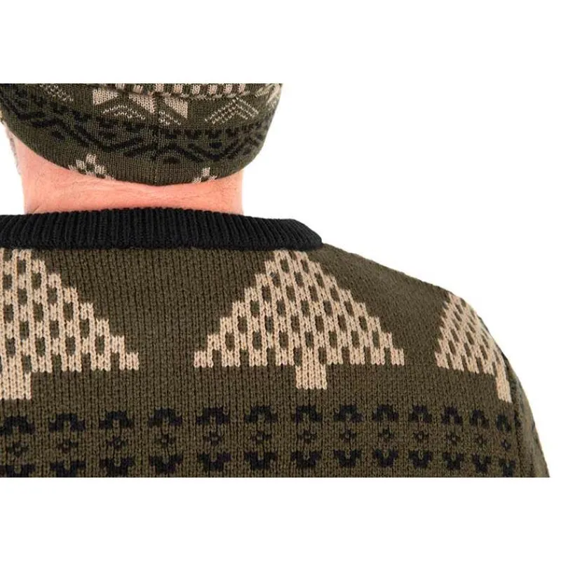 Fox Pull Homme Festive Jumper - Kaki