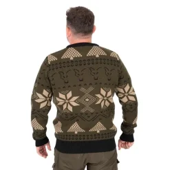 Fox Pull Homme Festive Jumper - Kaki