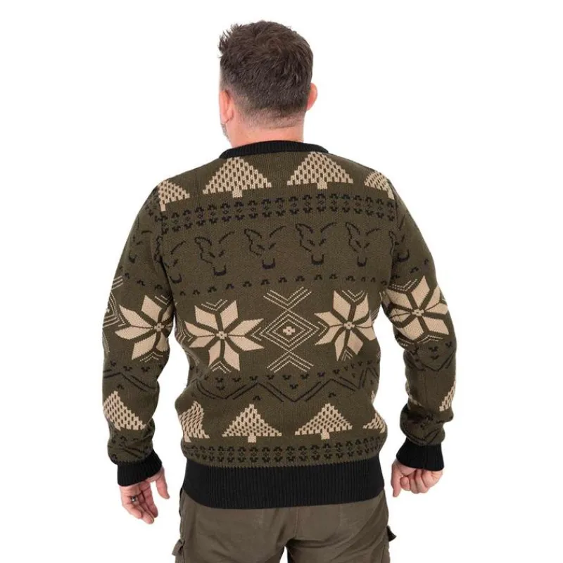 Fox Pull Homme Festive Jumper - Kaki