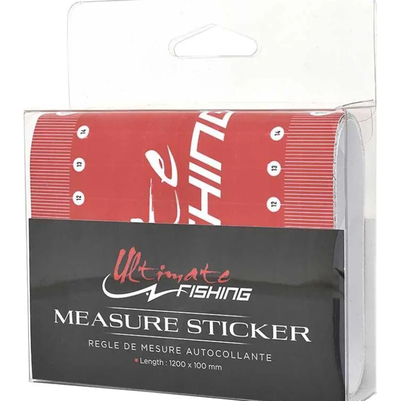 Ultimate Fishing Regle Autocollante Measure Sticker Uf - Noir Et Rouge