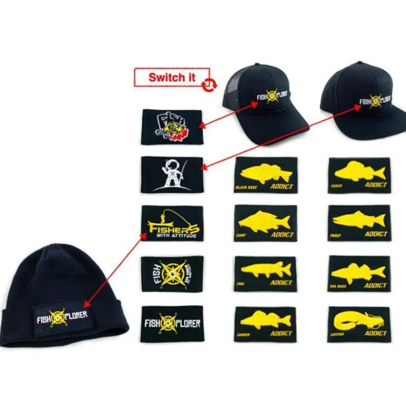 Fishxplorer Scratch Interchangeable Pour Casquette / Bonnet Addict Sandre - Vert