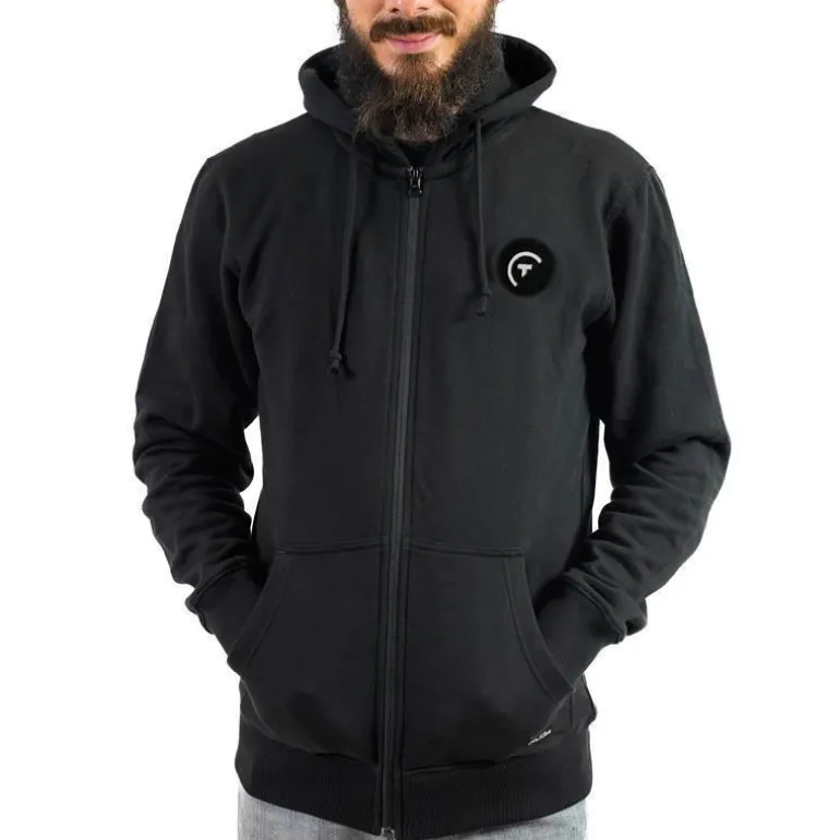 Sweat À Capuche Zippé Pêche Personnalisable Sur Vos Traces - Noir