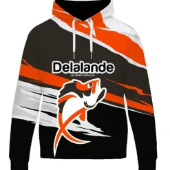 Sweat Homme Delalande Hoodie Soft - Noir/Orange