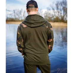 Fox Sweat Homme Lw Khaki/Camo Split Zip Hoody - Kaki/Camo