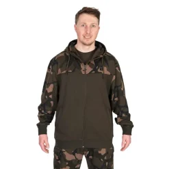 Fox Sweat Homme Lw Khaki/Camo Split Zip Hoody - Kaki/Camo