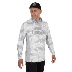 Fox Rage Sweat Homme Uv Hooded Light Camo Top - Gris