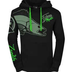 Hot Spot Design Sweat Homme Fishing Mania Zander - Noir