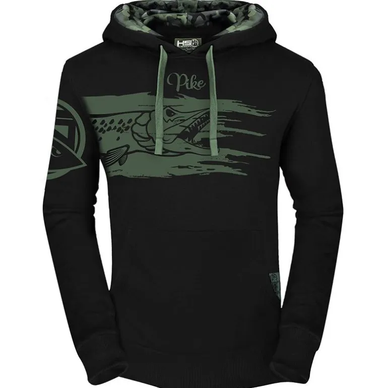 Sweat Homme Hot Spot Design Hoodie Pike With Camo Detail - Noir